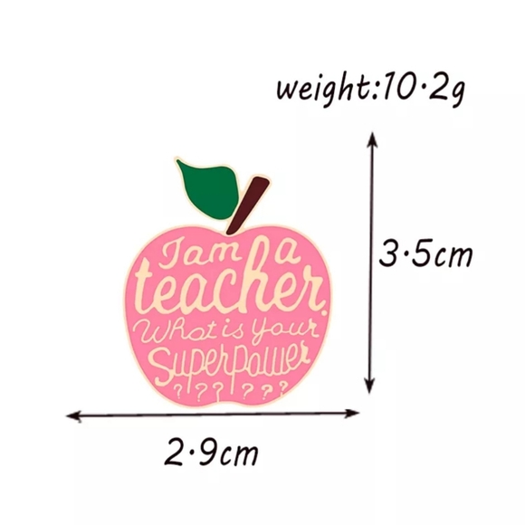 I'm a Teacher What's Your Superpower Enamel Pin - Picture 2 of 3